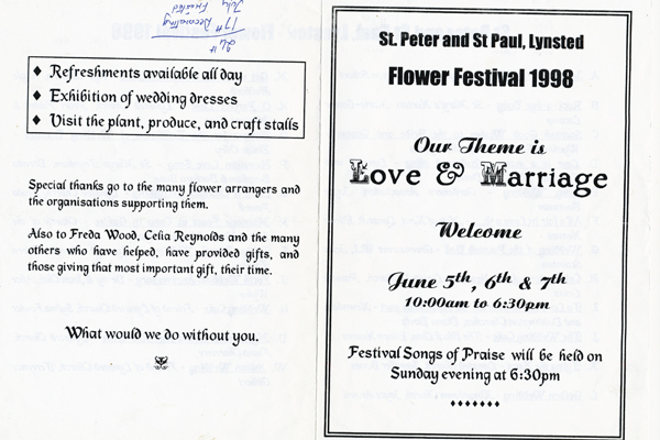 Flower Festival 1998 - Love and Marriage Cover